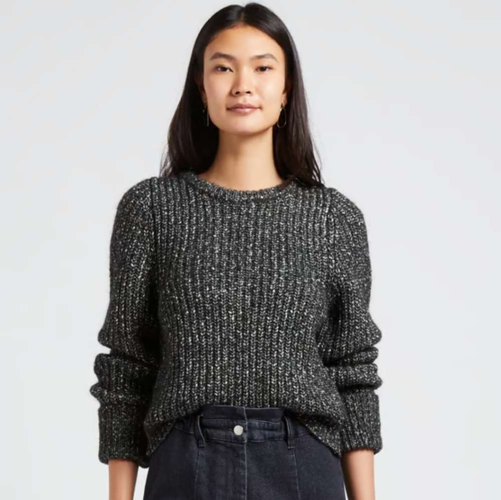 Sweater Universal Thread Charcoal and White Turtleneck Sweater Size L